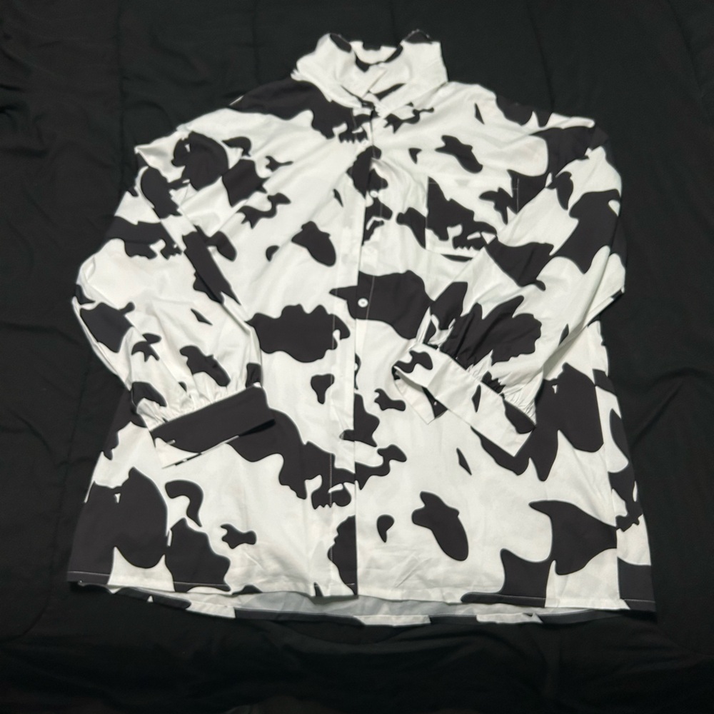Cow Print Button up